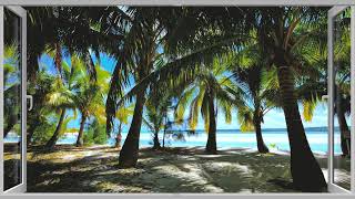 Relax/Focus on Your Private Island to the Sound of Distant Waves [4K] - Fake Window for Projector/TV