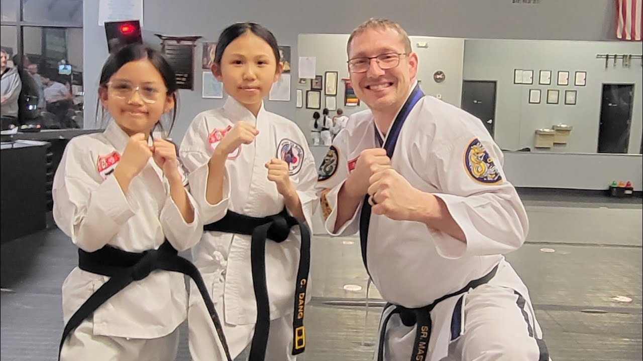 Cassadee & Lauren got their black beltsATA martial arts Roanoke texas YouTube
