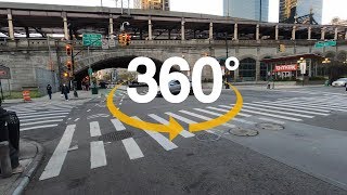 360° Drive on Ed Koch Queensboro Bridge Outer Roadway with View of Manhattan Skyline