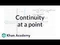 Worked example: Continuity at a point | Limits and continuity | AP Calculus AB | Khan Academy
