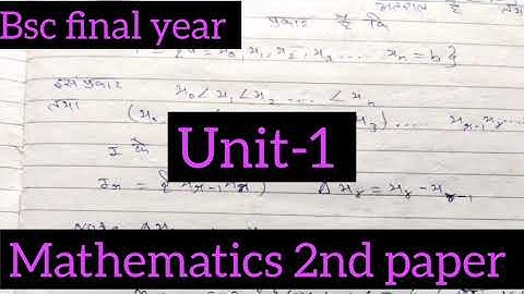 Bsc final year mathematics 2nd paper unit 1st 3rd year math unit 1 important 