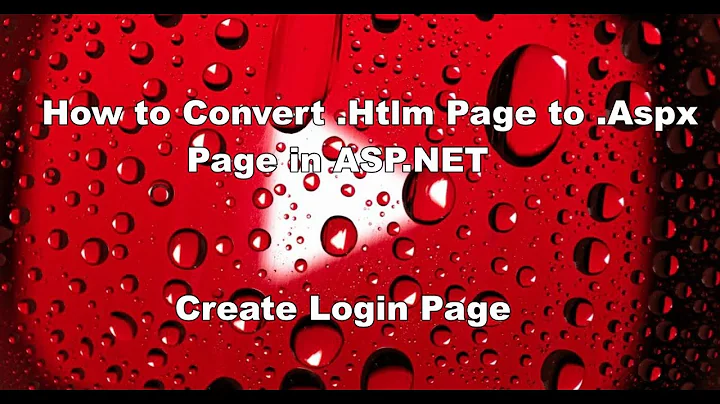 Convert html to aspx in asp.net | How to convert html page to aspx page | .html to .aspx in asp.net