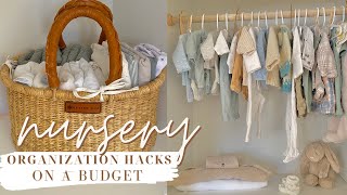 NURSERY ORGANIZATION STORAGE IDEAS \& HACKS ON A BUDGET! Dresser and Closet Organization