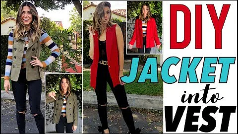 DIY: How To Cut a JACKET into a  VEST - by Orly Sh...