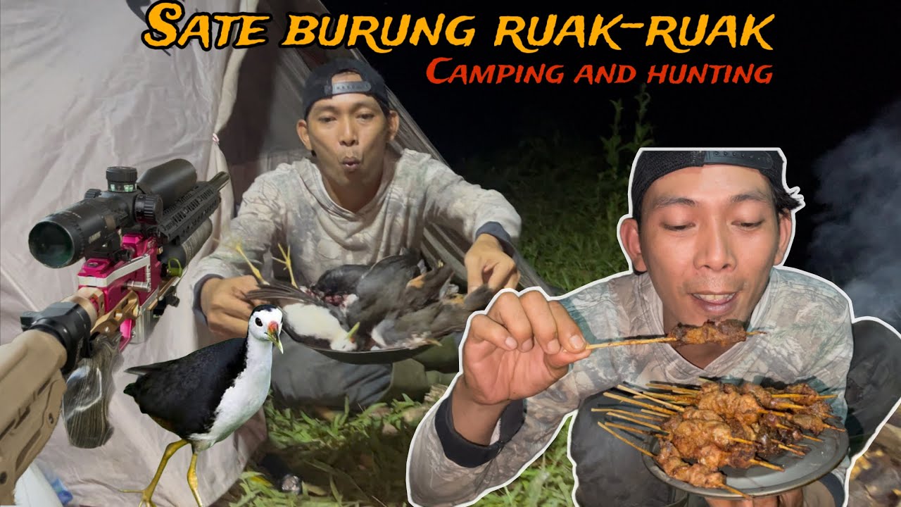 CAMPING AND HUNTING|| OLAHAN SATE BURUNG RUAK-RUAK DI HUTAN