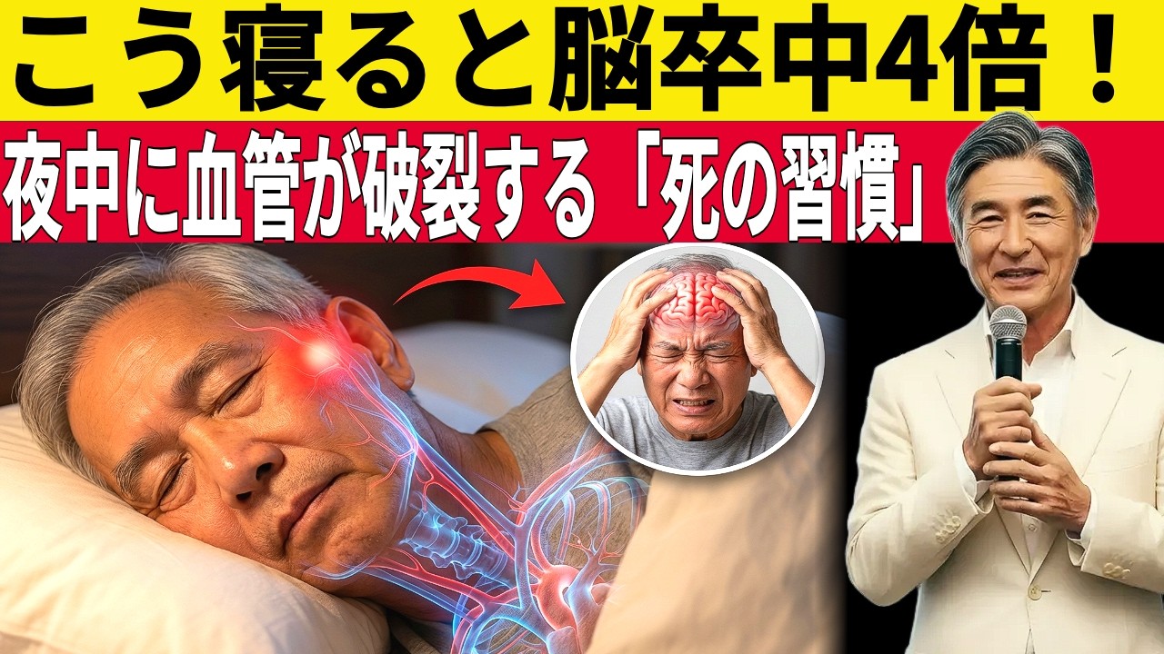 この寝方はマジで要注意！こう寝ると脳卒中4倍！寝ている間に血管が破裂する
