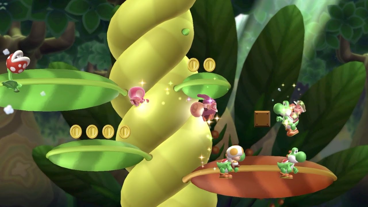 New Super Luigi U Deluxe (4 players troll coop): World3 Sparkling Waters