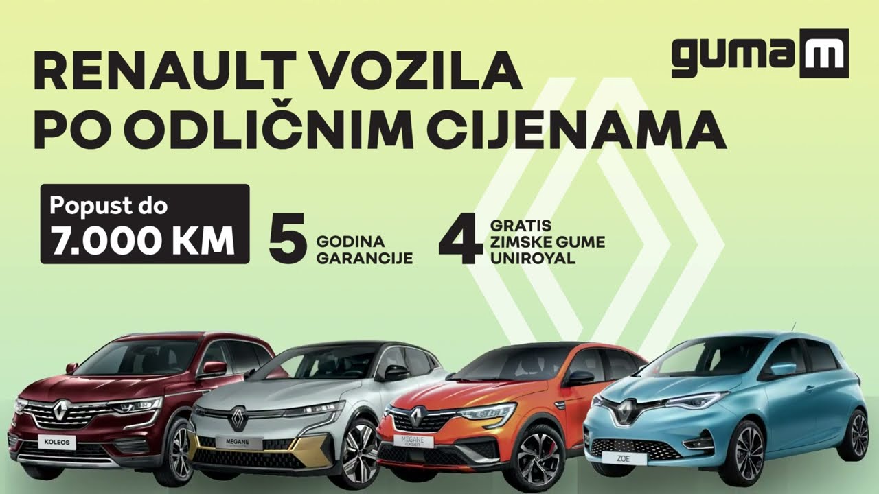 GUMA M | Odvezite svoj novi Renault uz 4 zimske gume gratis. - YouTube