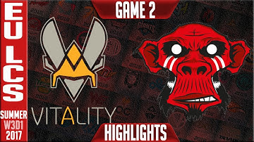 Vitality vs Mysterious Monkeys Highlights Game 2 | EU LCS Week 3 Day 1 Summer 2017 | VIT vs MM G2