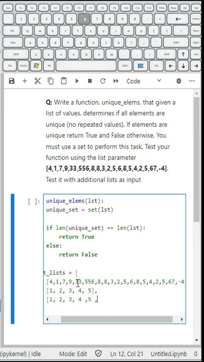 Python Coding: Check if List Elements are Unique (Using Sets) #asmr # ...