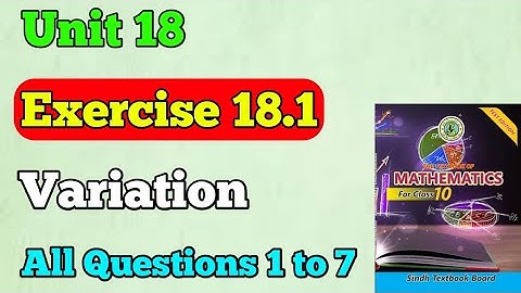 Exercise 18.1 all questions unit 18 variations class 10 or matric New mathematics book | chapter 18
