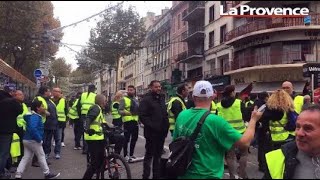 Blocage des Gilets Jaunes en haut de la Canebière