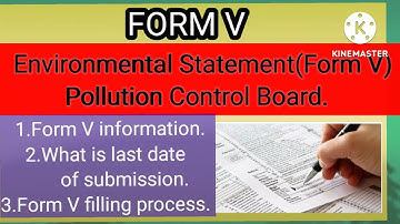 #Environmental statement#Form -V #Form 5 annual return submission to pollution control board.|