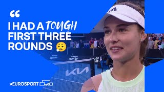 Anna Kalinskaya says she has 'IMPROVED' her game and nerves after beating Jasmine Paolini 👏😮‍💨