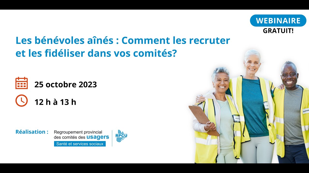 Webinaire : Comment recruter et fidéliser des bénévoles aînés pour vos