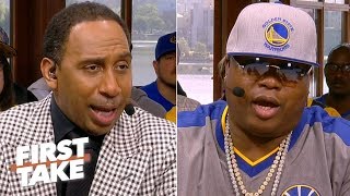 Game 4 predictions: Stephen A., E-40 pick the Warriors, Max takes the Raptors | First Take