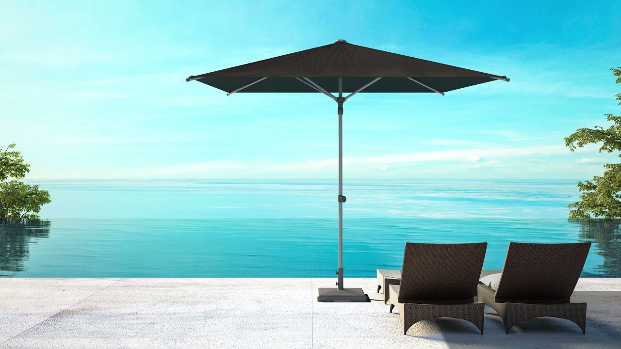 fringe umbrella patio JONATHAN Y Tracy 9 ft. Classic MidCentury Scalloped Market with Auto-Tilt Crank Wind Vent and UV Protection in Coral Red/White Color:BLA black-friday-2025-clearance-items 6 Best Outdoor Patio resistant polyester fabric paired