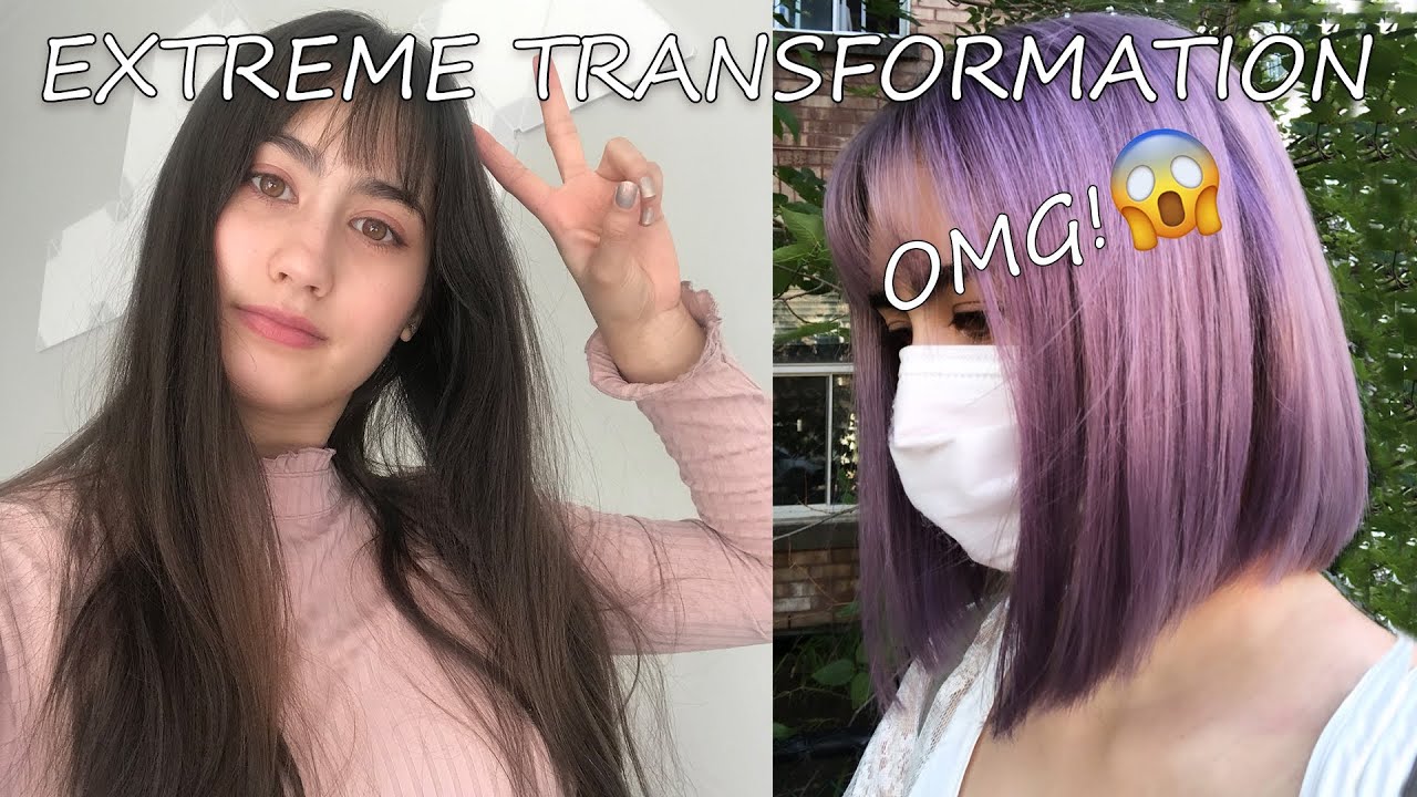 Insane Hair Transformation! Dyeing My Dark Hair Ash Purple💜 & Cutting It  Short - Youtube