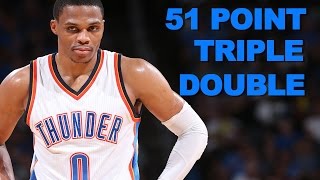 Westbrook Posts First 50+ Point Triple Double Since 1975
