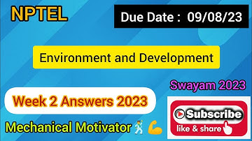 Environment and Development | Week 2 Quiz | Assignment 2 Solution | NPTEL | SWAYAM 2023