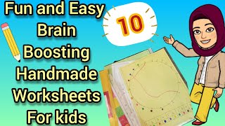 10 Fun and easy Brain Boosting handmade worksheets for kids age 4-7 years||TinyEdTech
