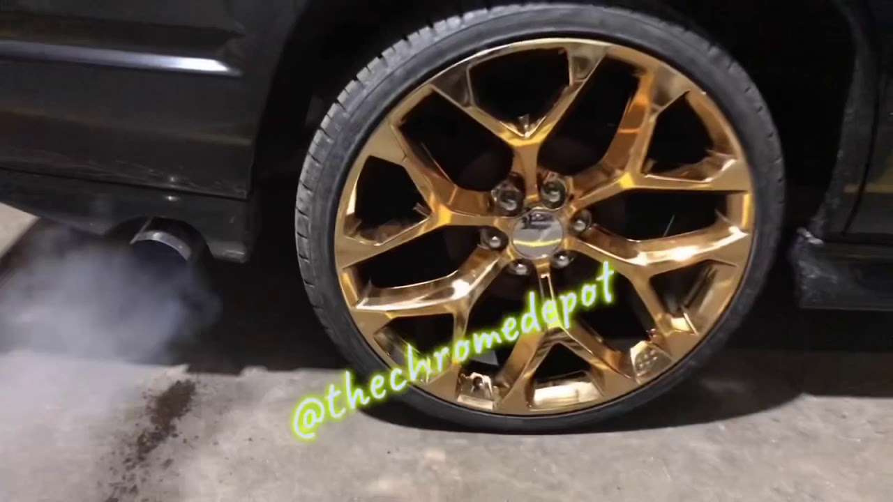 MR 75 CAPRICE bolts up 24” Candy Gold Chrome Snowflake Replica wheels ...