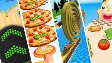 Going Balls vs I Want Pizza vs Spiral Roll vs Sandwich Runner #84 All level gameplay Android, IOS