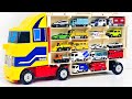 トミカのミニカーと同じ絵柄の箱を見つけ大きなコンボイへ収納です☆Let's put a Tomica Minicar on the BIG Convoy