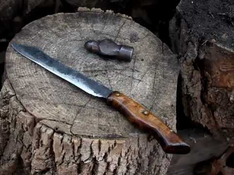 Cutting Test With A Railroad Spike Knife Youtube