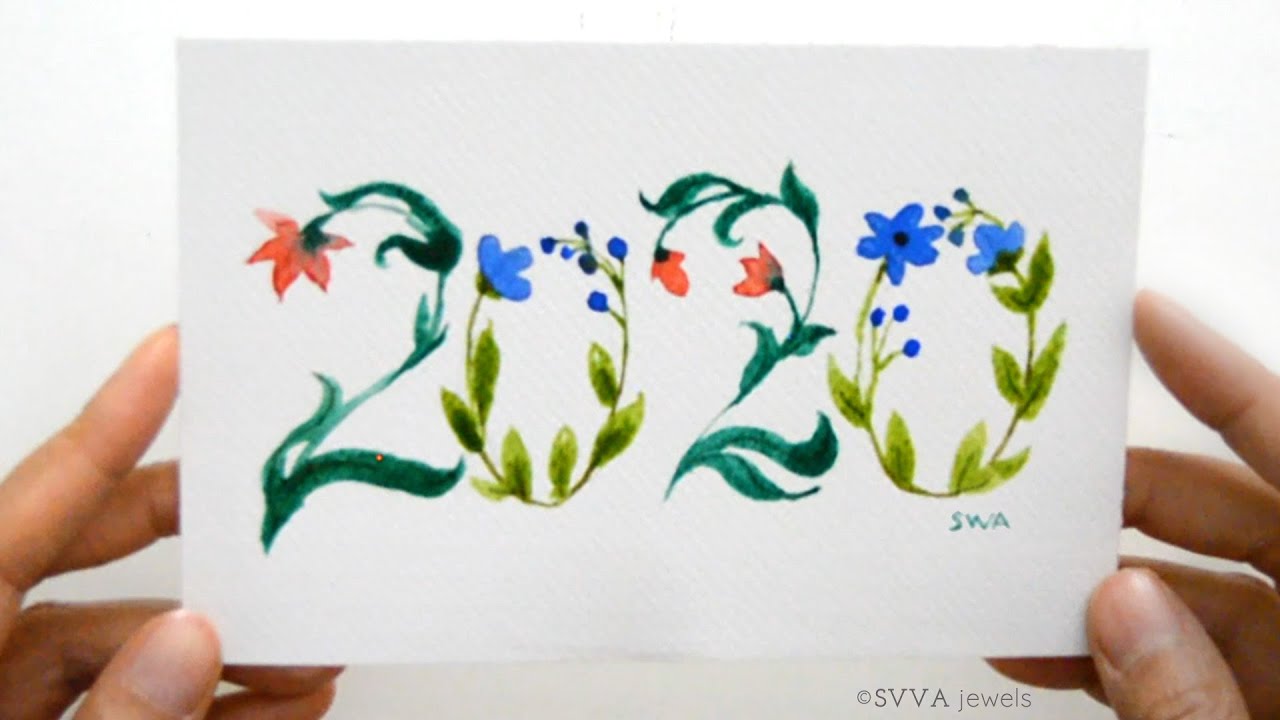 Lovely Floral 2020 New Year Flower Watercolor Painting YouTube