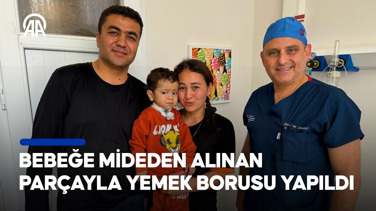 Kimyasal sıvı içen bebeğe mideden alınan parçayla yemek borusu yapıldı