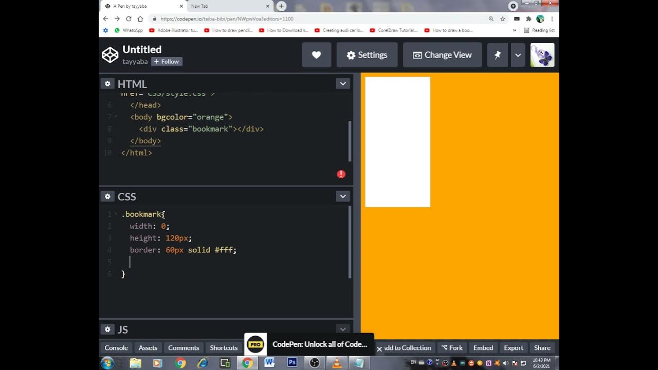 Create simple bookmark | Html and Css - YouTube
