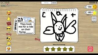 Playing draw a blank with my classmate!