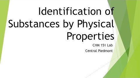 ID of Substances by Physical Properties-Density