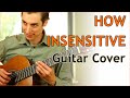 How insensitive (Insensatez) Tom Jobim guitar cover with lyrics - Guitar lesson | Part 1