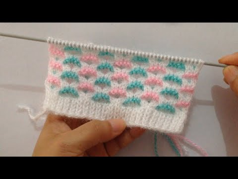 Multi color Knitting Stitch Pattern For Sweater - YouTube