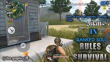 Rules of survival gameplay/New update ranked solo match-26kill