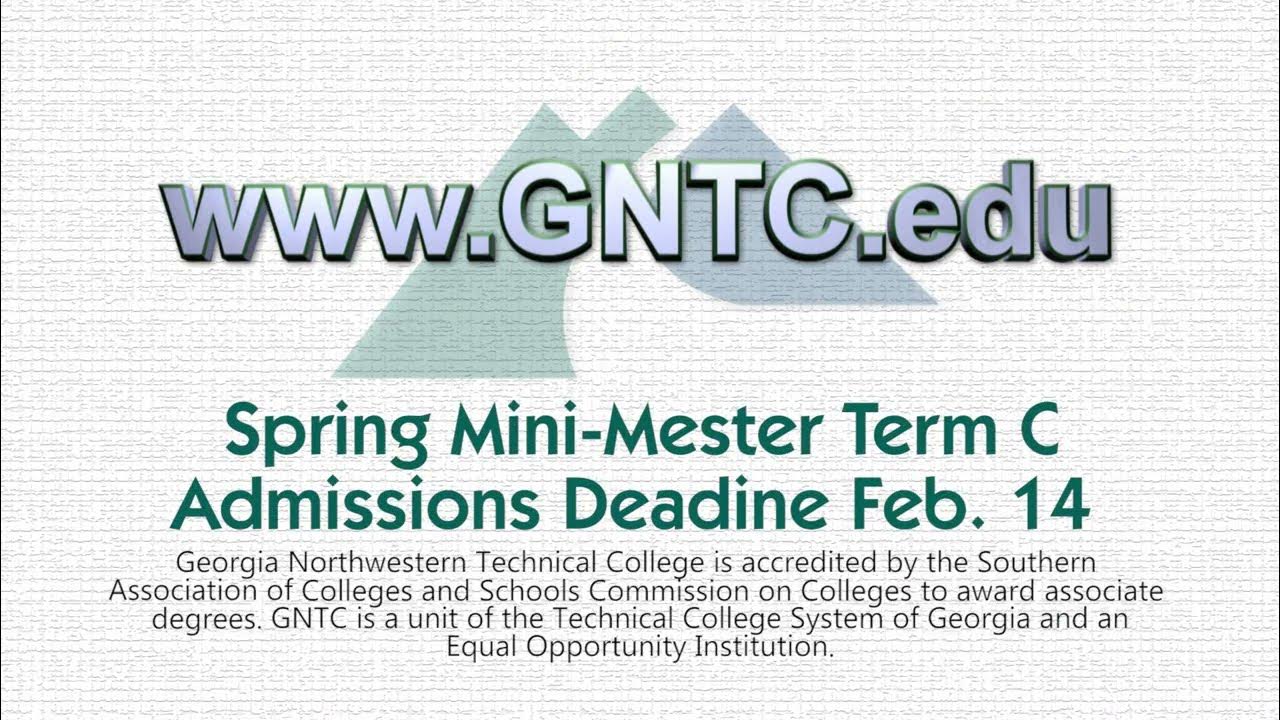 GNTC is offering an 8week MiniMester Term C for Spring Semester 2023