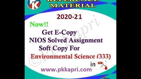 FREE Environmental Science 333 Nios Solved Assignment 2021 in English 12th Best Assignment