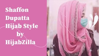 How To Make Hijab With Shaffon Dupatta || Hijabzilla ❤️️