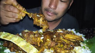 Night mukbang in the jungle || eating duck and matar curry || kents vlog.