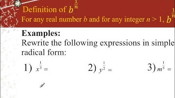 Lesson 7.6 - Translating from Rational Exponents to Radical Form (Numerator of 1)