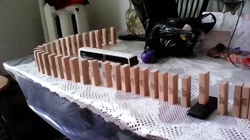 using jenga blocks like dominos