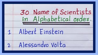 Name of Scientists | Scientists names in English | 10 | 20 | 30 Scientists | List of scientists