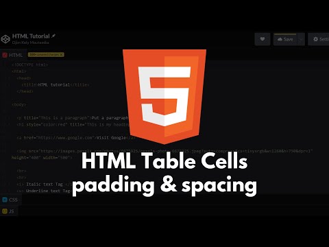 HTML Tutorial #15 - HTML Table Cells | padding and spacing With Table Cells