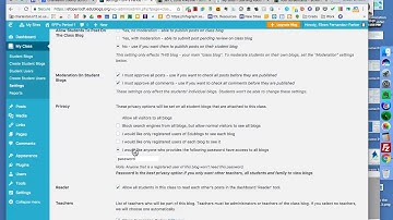 Creating a Class in Edublog