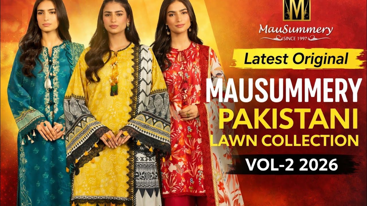 No. 9639946208 Original Mausummery Lawn Unstitched Suit! Pure Lawn Suit! 