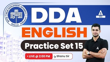 DDA Classes 2023 | DDA JSA English Previous year Paper  By Shanu Sir | Practice Set 15