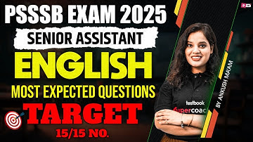 PSSSB Senior Assistant 2025 | Senior Assistant English | Most Expected Questions