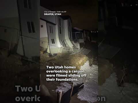 Utah homes slide off foundations, fall into canyon #Shorts